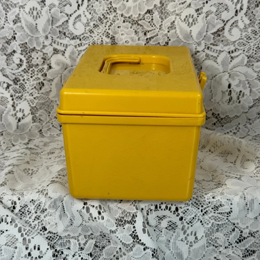 Vintage Wilson Mfg Corp Yellow Plastic Sewing Box Organizer Tray Made in USA